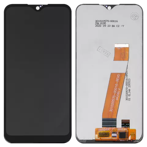 Дисплей для Samsung A015 Galaxy A01, A015F Galaxy A01, чорний, Best copy, без рамки, Сopy, з вузьким конектором