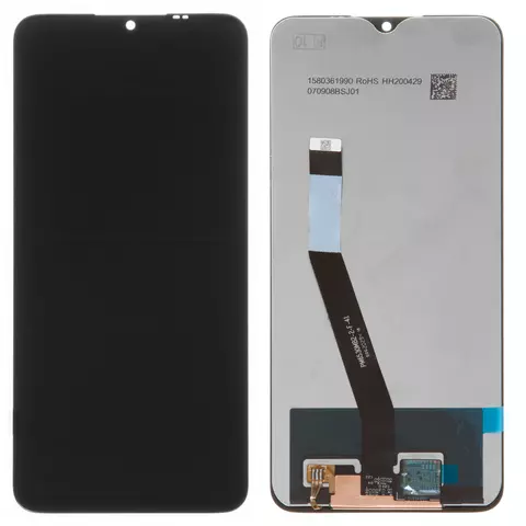 Дисплей для Xiaomi Poco M2, Redmi 9, чорний, без рамки, Оригінал (переклеєне скло), M2004J19G, M2004J19C