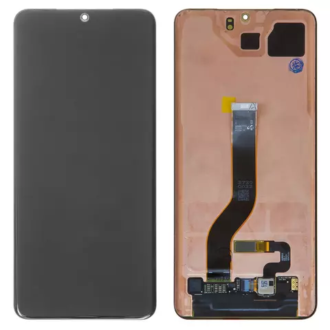 Дисплей для Samsung G985 Galaxy S20 Plus, G986 Galaxy S20 Plus 5G, чорний, без рамки, Оригінал (переклеєне скло)