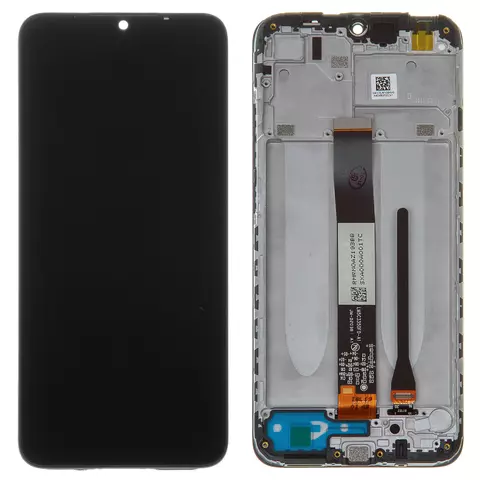 Дисплей для Xiaomi Redmi 9A, Redmi 9AT, Redmi 9C, чорний, з рамкою, Original (PRC), M2006C3LG, M2006C3LI, M2006C3LC, M2006C3MG, M2006C3MT