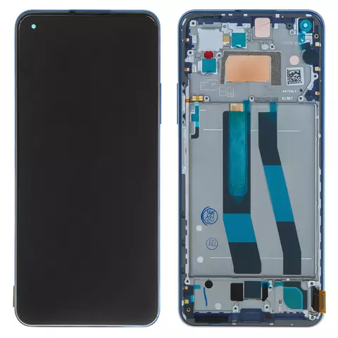 Дисплей для Xiaomi Mi 11 Lite, Mi 11 Lite 5G, синій, з рамкою, Original (PRC), #WM6556Z21-1