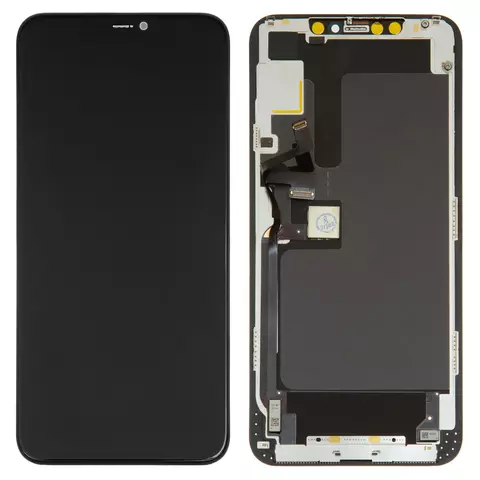 Дисплей для iPhone 11 Pro Max, чорний, із сенсорним екраном, з рамкою, (OLED), HC, GX OEM hard