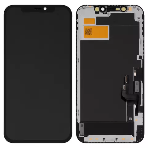 Дисплей для iPhone 12, iPhone 12 Pro, чорний, із сенсорним екраном, з рамкою, (TFT), AAA, Tianma