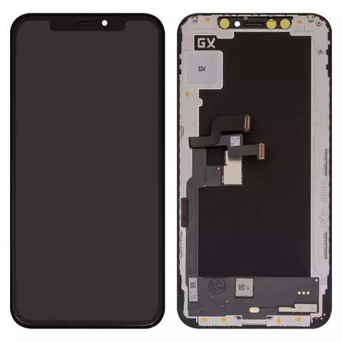 Дисплей для iPhone XS, чорний, клас B, з рамкою, Сopy AA, (OLED), GXS OEM hard