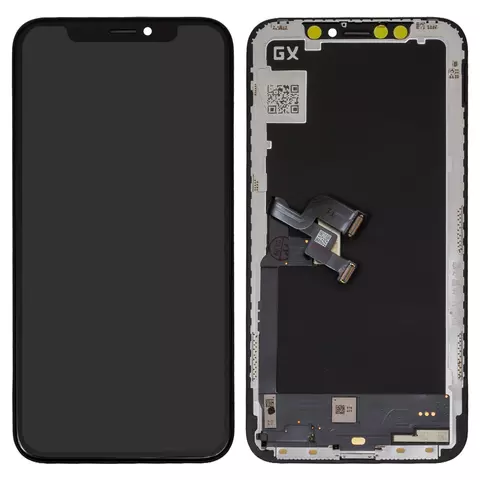 Дисплей для iPhone X, чорний, клас B, з рамкою, Сopy AA, (OLED), GXS OEM hard