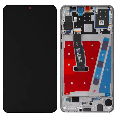 Дисплей для Huawei P30 Lite, білий, з рамкою, High Copy, (48 MP)