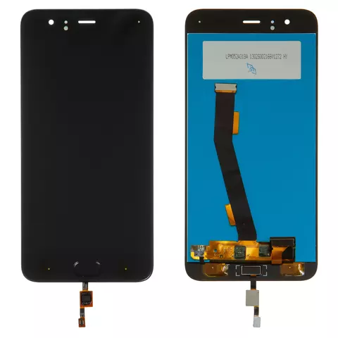 Дисплей для Xiaomi Mi 6, чорний, без рамки, Оригінал (переклеєне скло), зі сканером відбитків пальців (Touch ID), MCE16