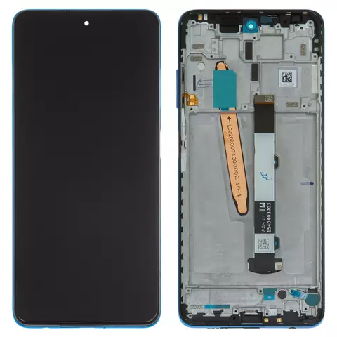 Дисплей для Xiaomi Poco X3 NFC, Poco X3 Pro, синій, з рамкою, Original (PRC), M2102J20SG, M2102J20SI