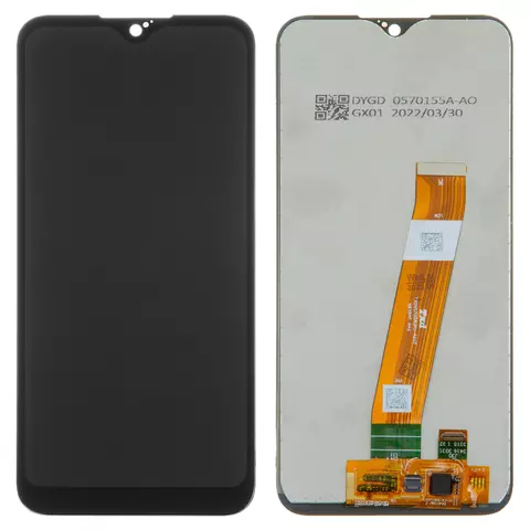 Дисплей для Samsung A015 Galaxy A01, A015M Galaxy A01, чорний, Best copy, без рамки, Сopy, з широким конектором