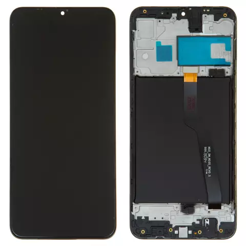 Дисплей для Samsung A105FN/DS Galaxy A10, чорний, з рамкою, Оригінал (переклеєне скло)