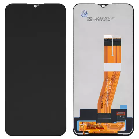 Дисплей для Samsung A035F Galaxy A03, чорний, без рамки, Оригінал (переклеєне скло)