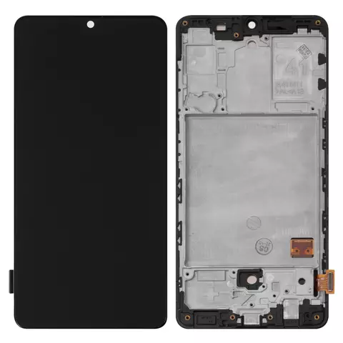 Дисплей для Samsung A415 Galaxy A41, чорний, з рамкою, High Copy, (OLED)