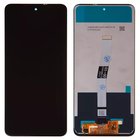 Дисплей для Xiaomi Redmi Note 9 Pro, Redmi Note 9S, чорний, з широким обідком, без рамки, Сopy, In-Cell, M2003J6B2G, M2003J6A1G