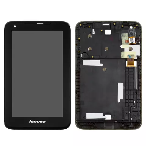 Дисплей для Lenovo IdeaTab A1000L, чорний, з рамкою