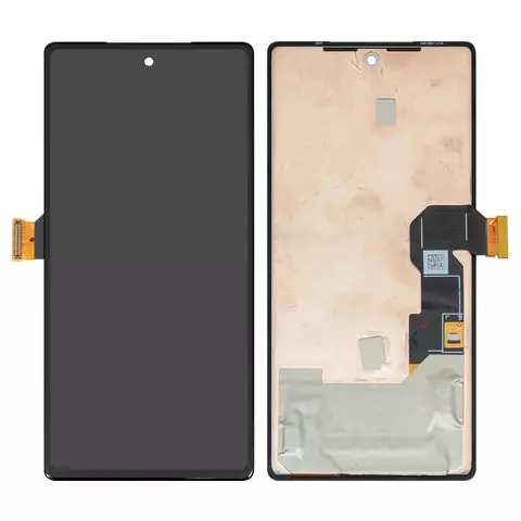 Дисплей для Google Pixel 6a, чорний, без рамки, Оригінал (переклеєне скло), GX7AS, GB62Z, G1AZG