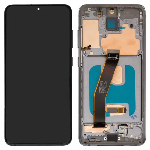 Дисплей для Samsung G980 Galaxy S20, G981 Galaxy S20 5G, сірий, з рамкою, High Copy, (OLED), cosmic grey
