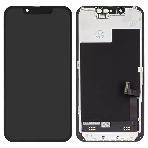 Дисплей для iPhone 13 mini, чорний, з рамкою, Оригінал (переклеєне скло)