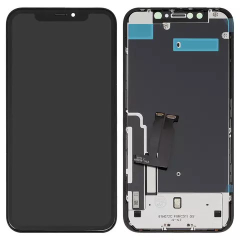 Дисплей для iPhone XR, чорний, з рамкою, Copy, (TFT), ZY, LTPS