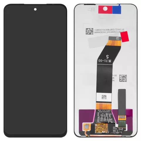 Дисплей для Xiaomi Redmi 10 (2021), Redmi 10 (2022), чорний, без рамки, Оригінал (переклеєне скло)