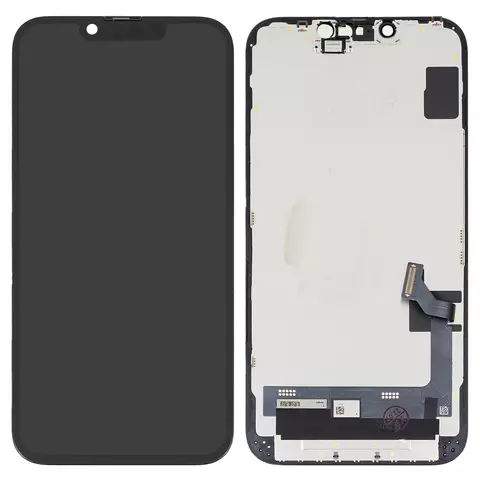 Дисплей для iPhone 14, чорний, з рамкою, High Copy, (OLED)