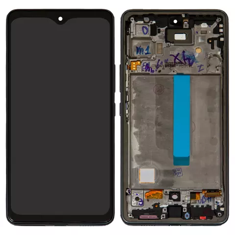 Дисплей для Samsung A536 Galaxy A53 5G, чорний, на версії Android 14 і вище працювати не буде!, з рамкою, High Copy, з широким обідком, (OLED)