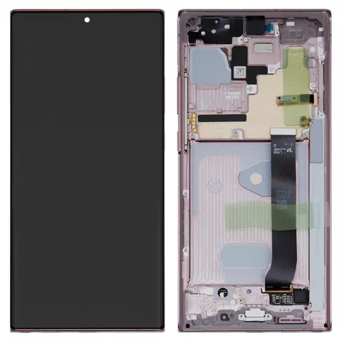 Дисплей для Samsung N985F Galaxy Note 20 Ultra, N986B Galaxy Note 20 Ultra 5G, бронзовий, з рамкою, Original, сервісне опаковання, mystic bronze, #GH82-23511D/GH82-23622D