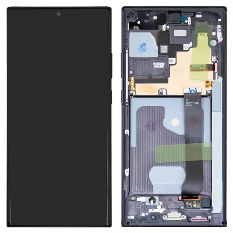 Дисплей для Samsung N985F Galaxy Note 20 Ultra, N986B Galaxy Note 20 Ultra 5G, чорний, з рамкою, Original, сервісне опаковання, #GH82-23511A/GH82-23622A