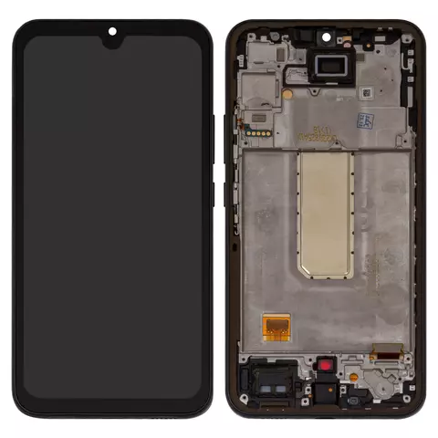 Дисплей для Samsung A346 Galaxy A34 5G, чорний, з рамкою, High Copy, з широким обідком, (OLED)