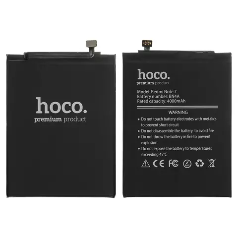Акумулятор Hoco BN4A для Xiaomi Redmi Note 7, Redmi Note 7 Pro, Li-Polymer, 3,85 B, 4000 мАг, M1901F7G, M1901F7H, M1901F7I