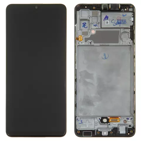 Дисплей для Samsung A325 Galaxy A32, чорний, з рамкою, Оригінал (переклеєне скло)