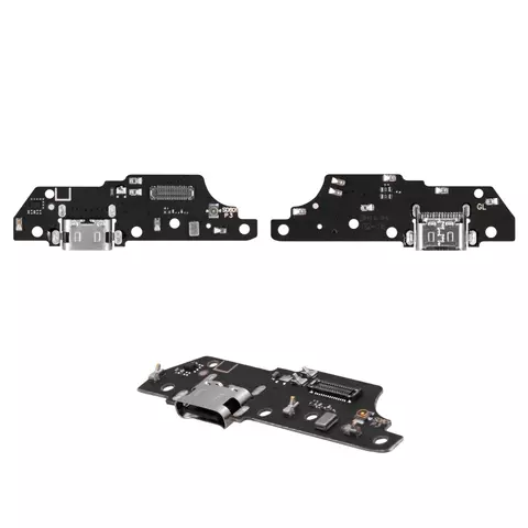 Шлейф для Motorola Moto E20 XT2155, Moto E30 XT2158-6, Moto E40 XT2159, конектора зарядки, з мікрофоном, High Copy, плата зарядки