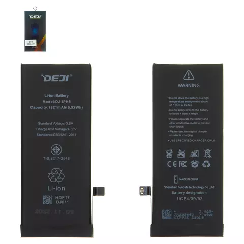 Акумулятор Deji для Apple iPhone 8, Li-ion, 3,8 В, 1821 мАг, original IC