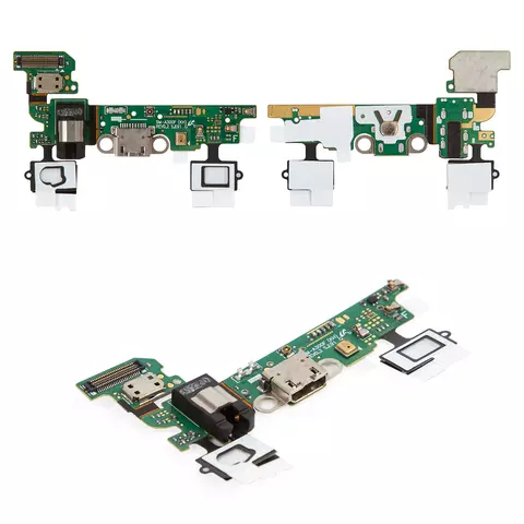 Шлейф для Samsung A300F Galaxy A3, A300FU Galaxy A3, мікрофона, конектора навушників, конектора зарядки, з компонентами, REV 0.1