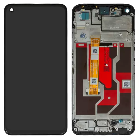 Дисплей для Oppo A36, A76, чорний, з рамкою, High Copy, PESM10, CPH2375, BV06663M-L01-MB00, AA255-BOEE, P6604H3L0-FPCA-P1.1