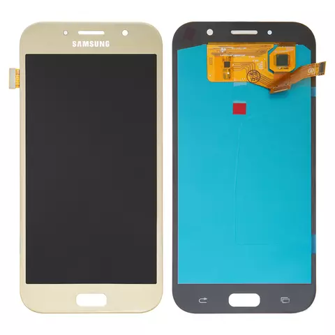 Дисплей для Samsung A720 Galaxy A7 (2017), золотистий, без рамки, High Copy, (OLED)