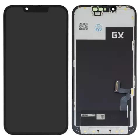 Дисплей для iPhone 13, чорний, з рамкою, High Copy, (OLED), GX OEM hard