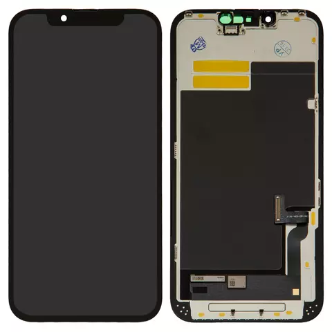 Дисплей для iPhone 13, чорний, з рамкою, High Copy, (OLED), YK OEM hard