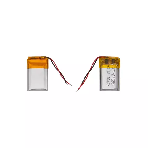 Акумулятор 401220, 20 мм, 12 мм, 4,0 мм, Li-ion, 3,7 В, 80 мАг, з контролером