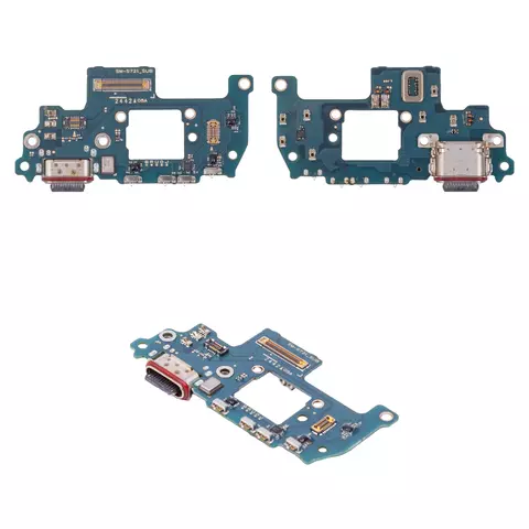 Шлейф для Samsung S721 Galaxy S24 FE, конектора зарядки, з мікрофоном, High Copy, плата зарядки