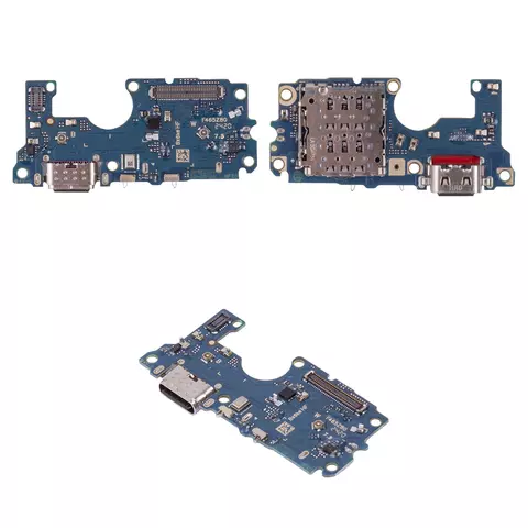 Шлейф для Motorola Moto G85, конектора зарядки, з мікрофоном, High Copy, плата зарядки