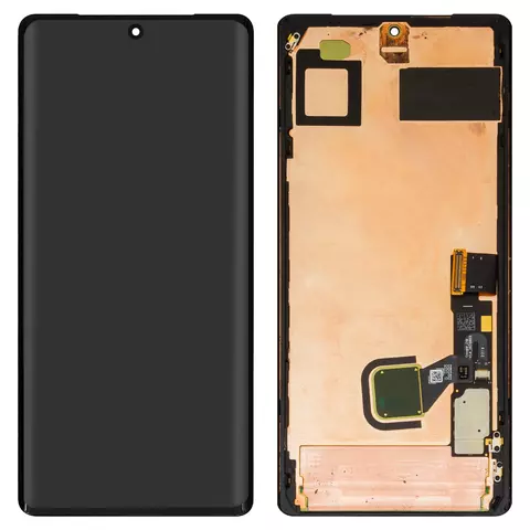 Дисплей для Google Pixel 7 Pro, чорний, з рамкою, Оригінал (переклеєне скло)