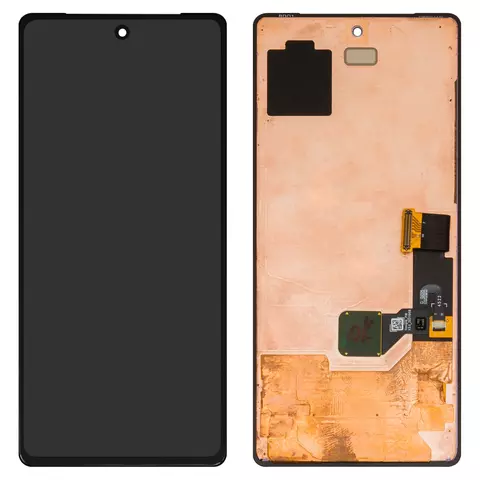 Дисплей для Google Pixel 7, чорний, без рамки, Оригінал (переклеєне скло), GVU6C, GQML3