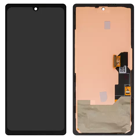 Дисплей для Google Pixel 6a, чорний, з рамкою, High Copy, з широким обідком, (OLED) GX7AS, GB62Z, G1AZG