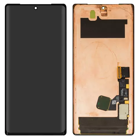 Дисплей для Google Pixel 6 Pro, чорний, без рамки, Оригінал (переклеєне скло), GLUOG, G8VOU