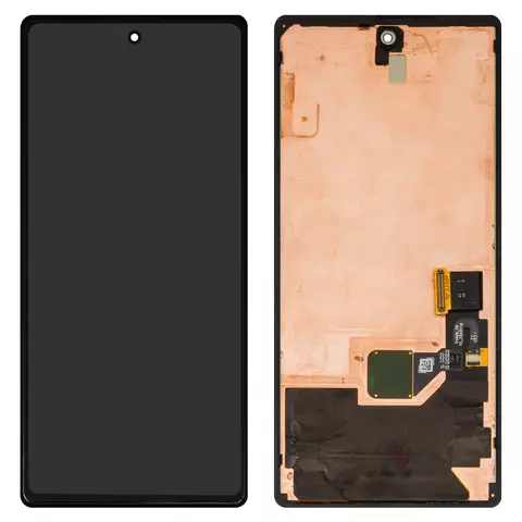 Дисплей для Google Pixel 6, чорний, з рамкою, Оригінал (переклеєне скло), GB7N6, G9S9B16