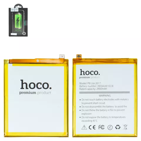 Акумулятор Hoco HB366481ECW для Huawei P Smart, P10 Lite, P8 Lite (2017), Li-Polymer, 3,82 B, 2900 мАг, PRA-LA1, PRA-LX2, PRA-LX1, PRA-LX3