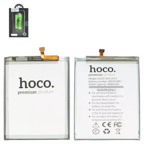 Акумулятор Hoco EB-BA505ABU/EB-BA505ABN для Samsung A205 Galaxy A20, A305F/DS Galaxy A30, A307F/DS Galaxy A30s, A505F/DS Galaxy A50, A507 Galaxy A50s, Li-Polymer, 3,85 B, 3900 мАг