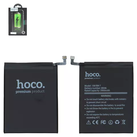 Акумулятор Hoco BN46 для Xiaomi Redmi 7, Redmi Note 8, Redmi Note 8 (2021), Redmi Note 8T, Li-Polymer, 3,85 B, 3900 мАг, M1810F6LG, M1810F6LH, M1810F6LI