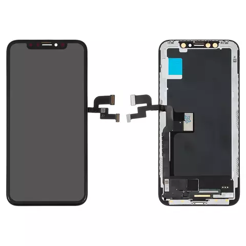 Дисплей для мобільного телефону Apple iPhone X, чорний, із сенсорним екраном, (OLED), High Copy