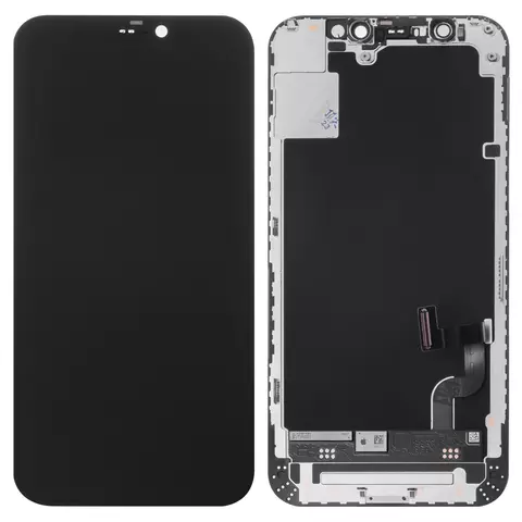Дисплей для iPhone 12 mini, чорний, із сенсорним екраном, з рамкою, Original (PRC)